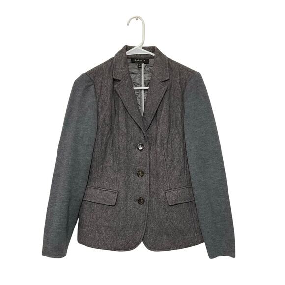 Talbots Jackets & Blazers - Talbots Merino Wool Two Tone Gray Jacket Womens Sz 4 Small Button Front Pockets